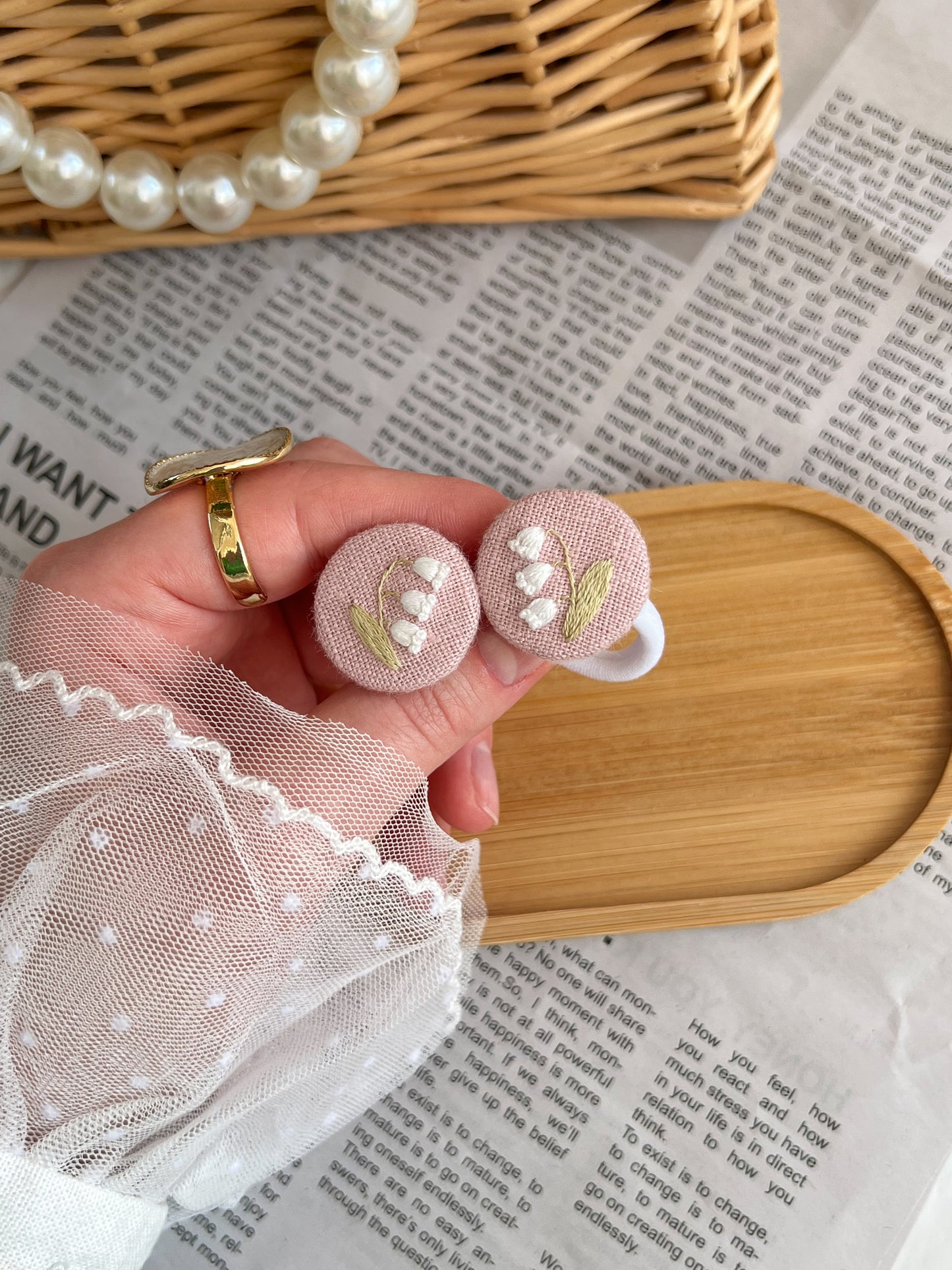 Set elastice brodate «Lăcrămioare»