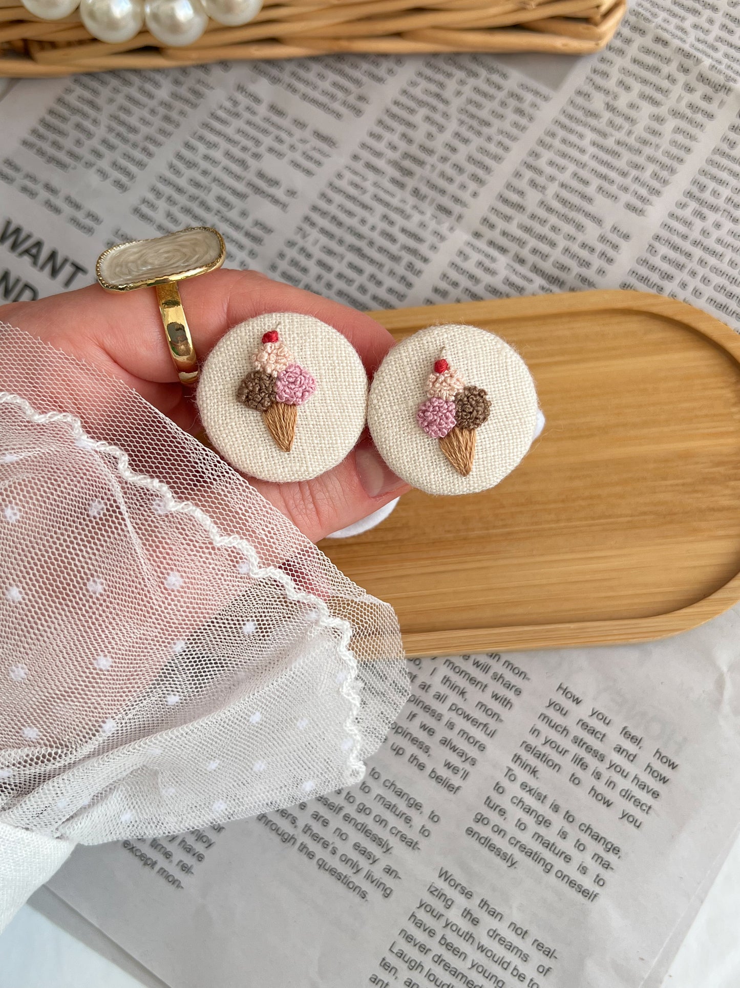 Set elastice brodate «Înghețată»