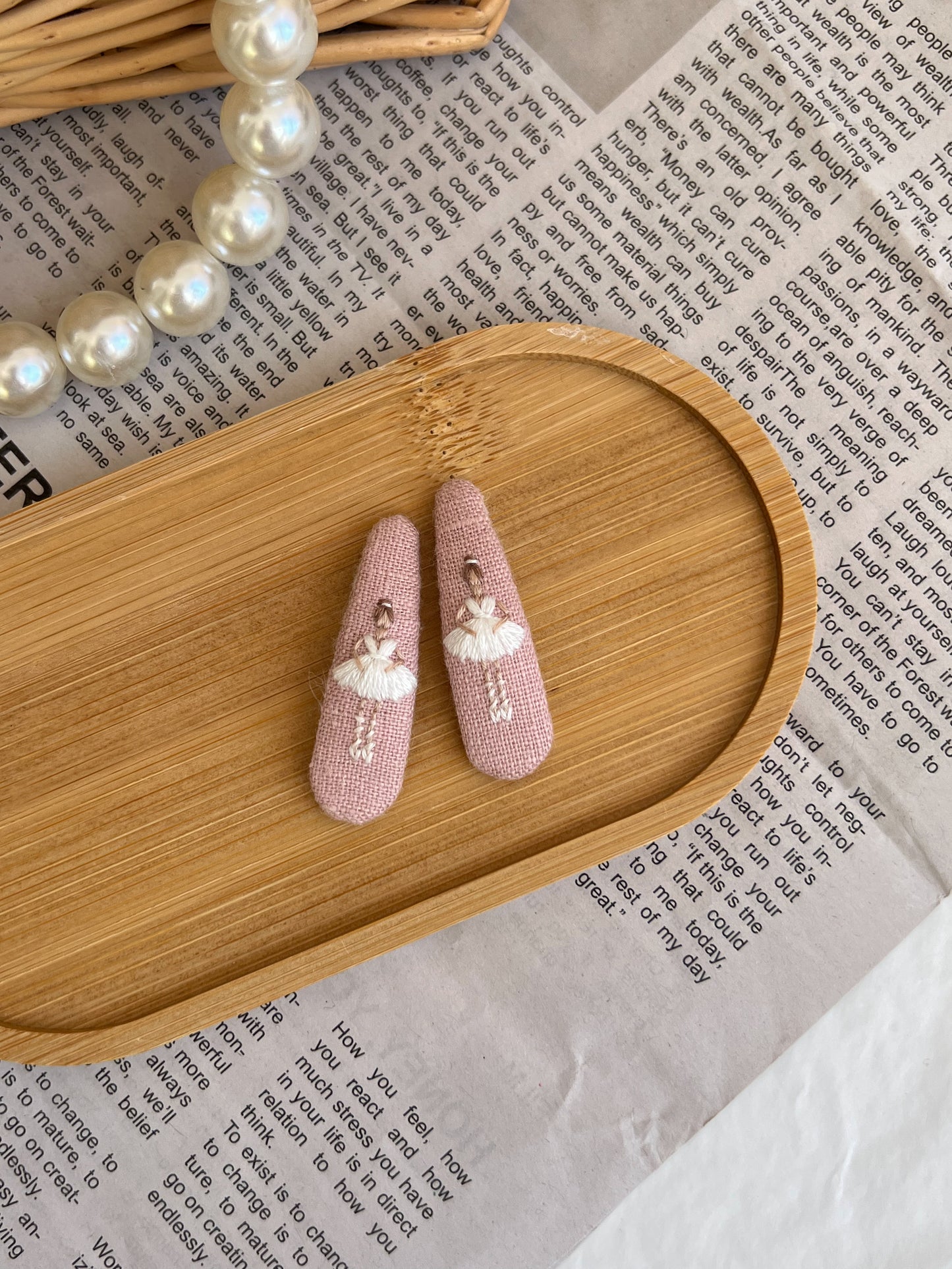 Clamă brodată «Ballerina Rose»