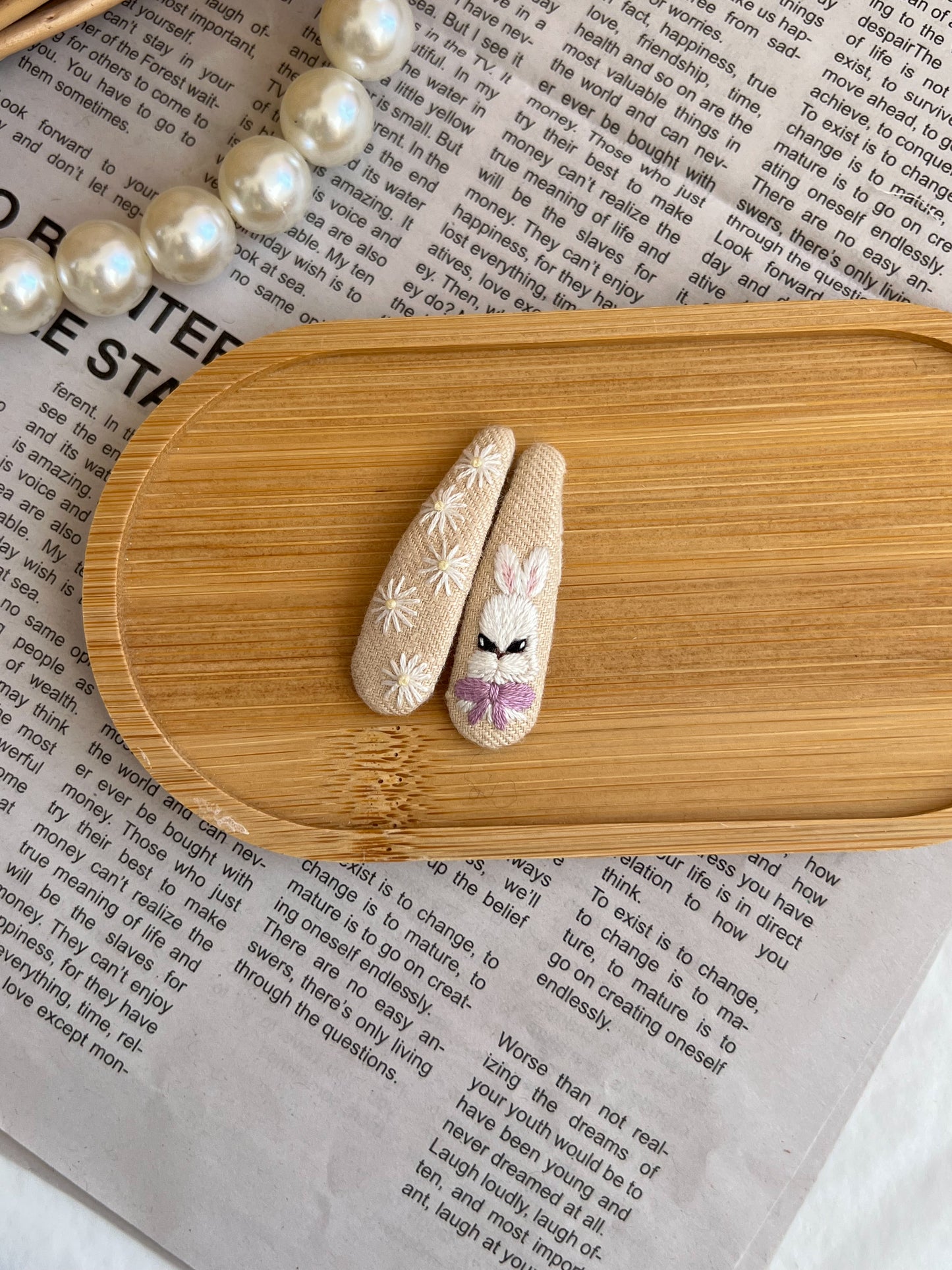 Set clame brodate «Bunny Bow»