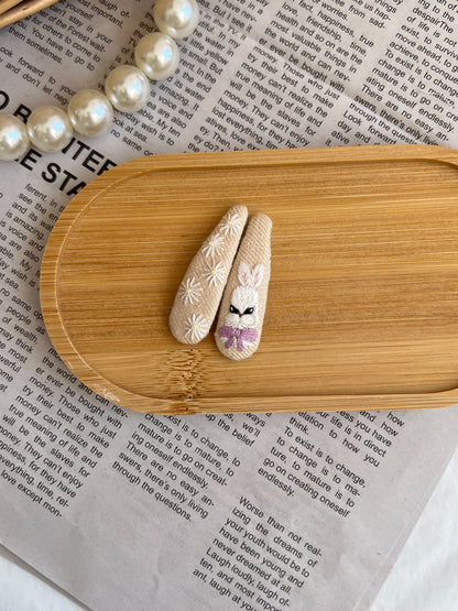 Set clame brodate «Bunny Bow»