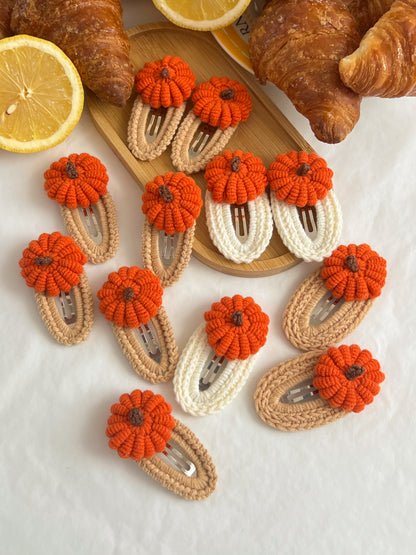 Agrafe Croșetate — Pumpkin Bloom