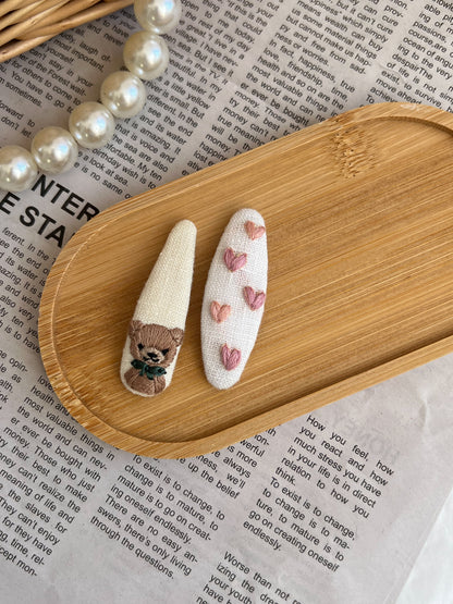 Clame brodate «Teddy Hearts»