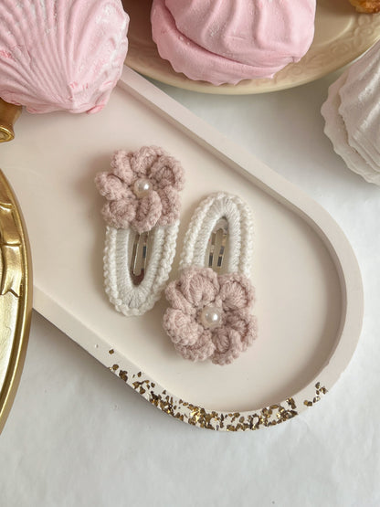 Agrafă „Pearl Bloom” — roz pudrat