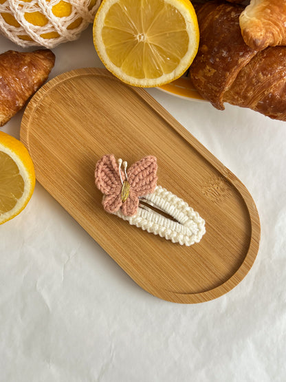 Agrafe Croșetate Butterfly – Roz Pudrat