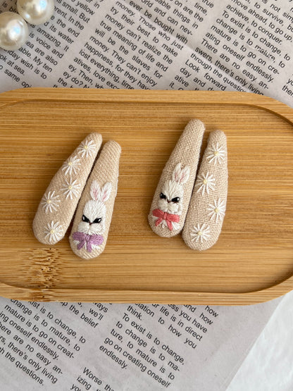 Set clame brodate «Bunny Bow»