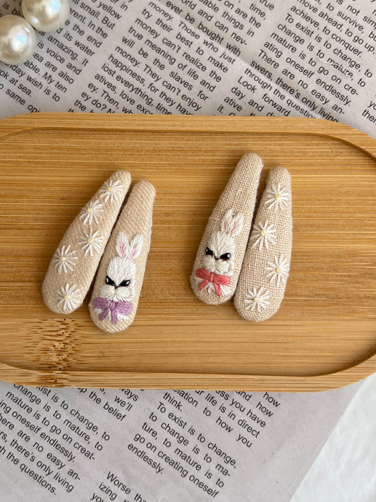 Set clame brodate «Bunny Bow»