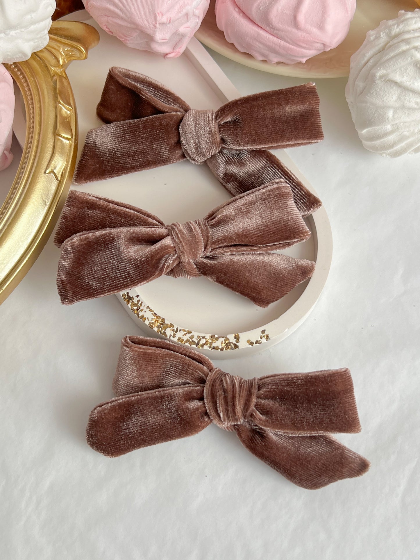 Clama Mica cu Fundita - Mauve Velvet