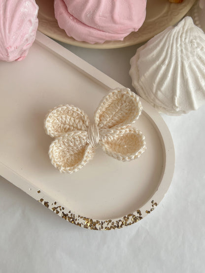 Pastel Bow — Agrafă Croșetată cu Fundiță