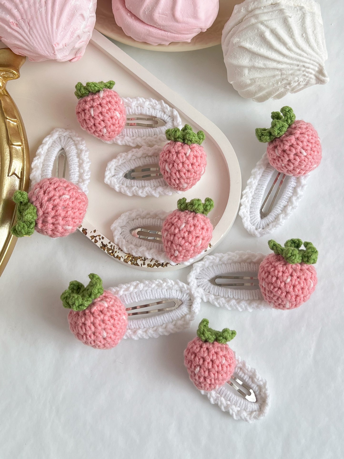 Agrafe „Strawberry” — croșetate