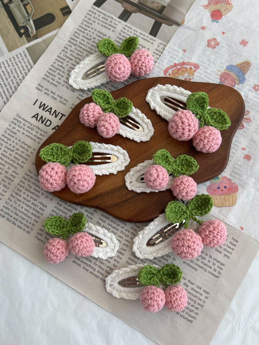 Clame crochet - rose cherry