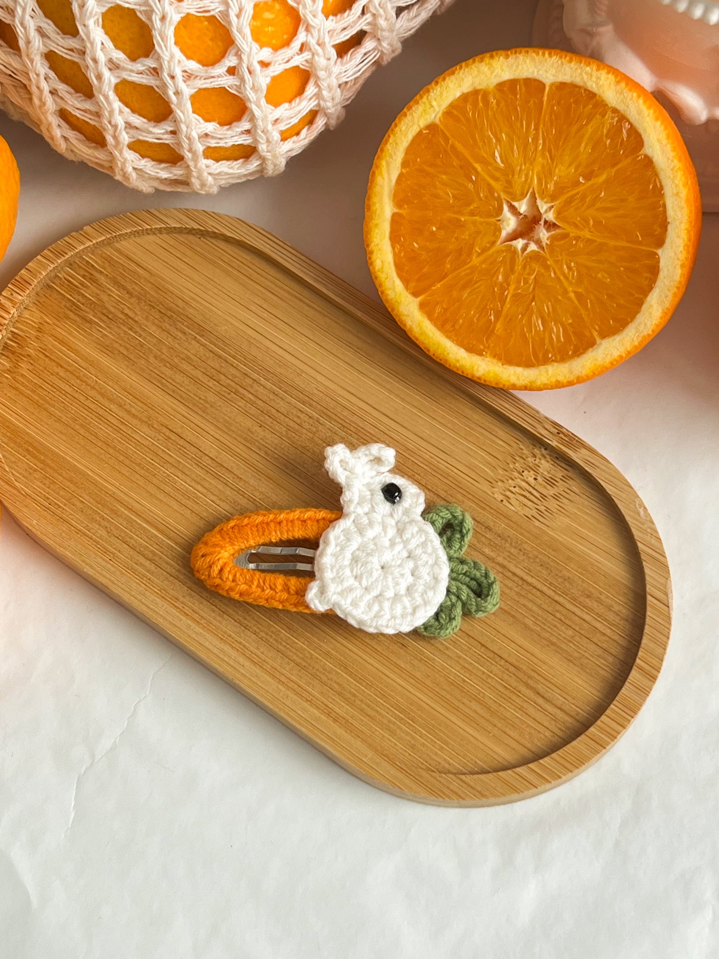 Agrafă Croșetată Bunny Orange