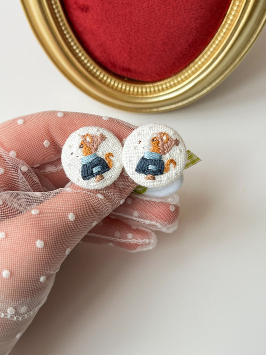 Little Fox — Elastice cu broderie manuală