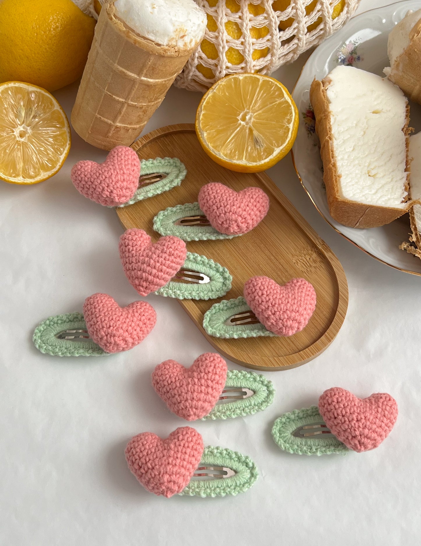 Clame Croșetate - Inimi Pufoase