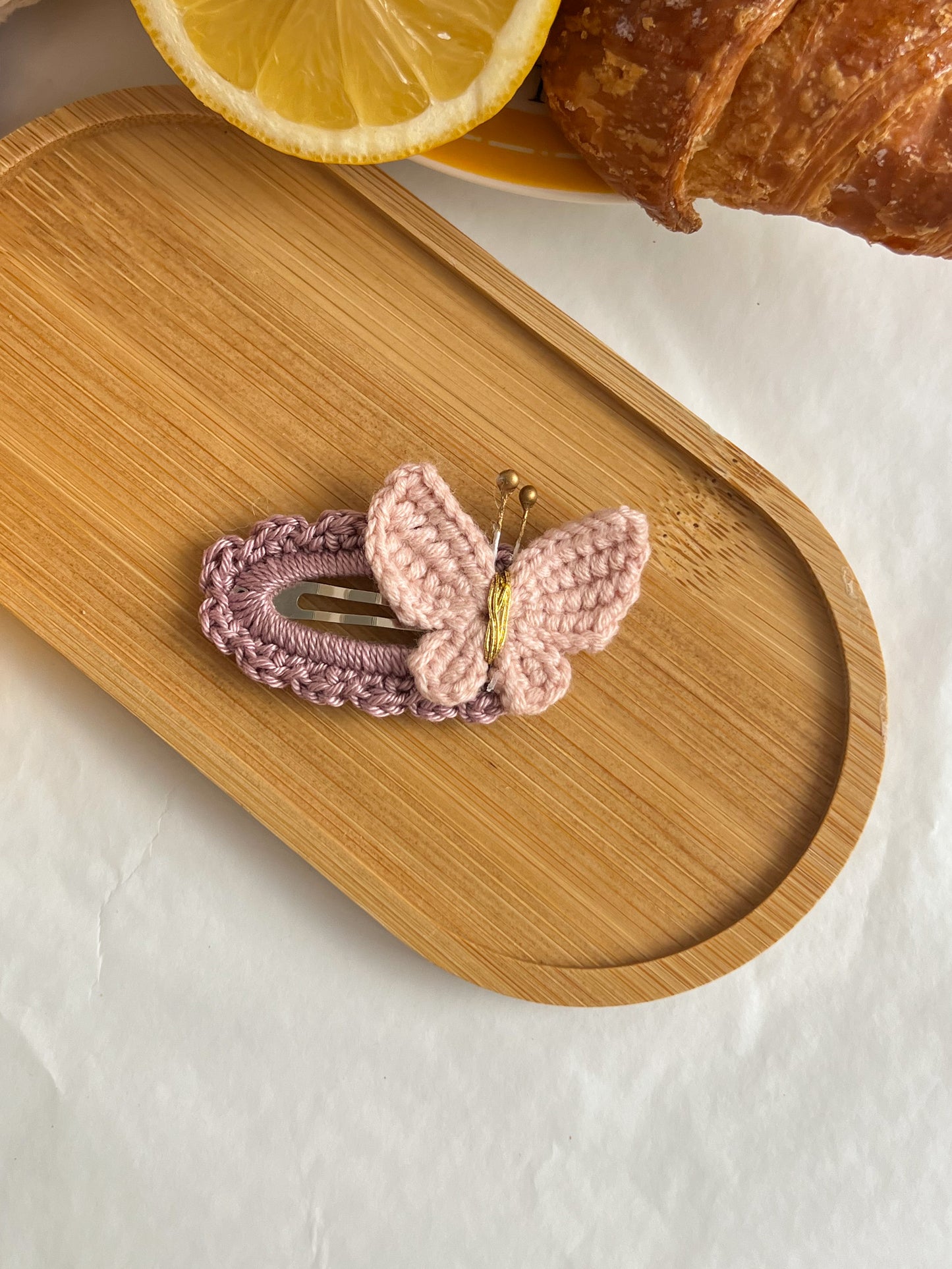 Agrafe Croșetate Butterfly – Roz Mauve