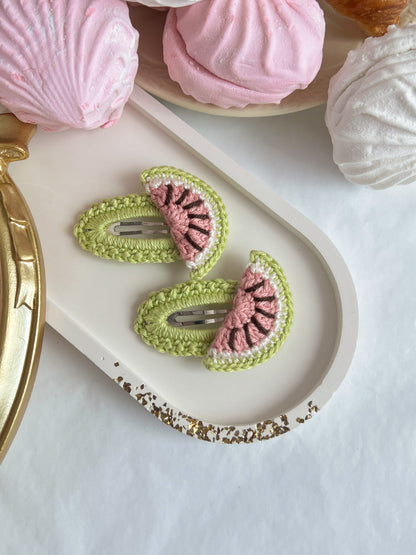 Agrafe „Watermelon Lime” — croșetate