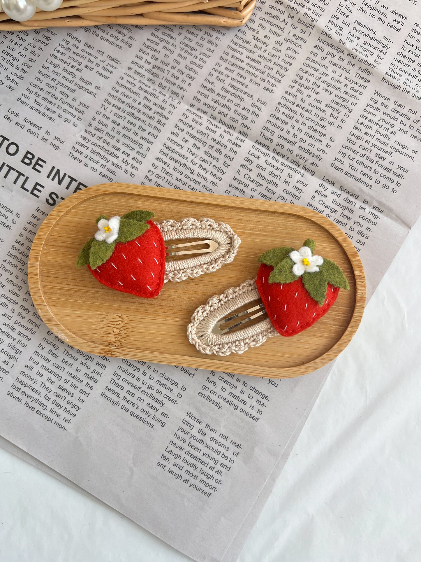 Agrafe Croșetate — Strawberry