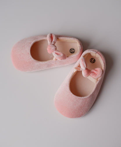 Pantofiori roz cu fundite delicate 12-18 luni