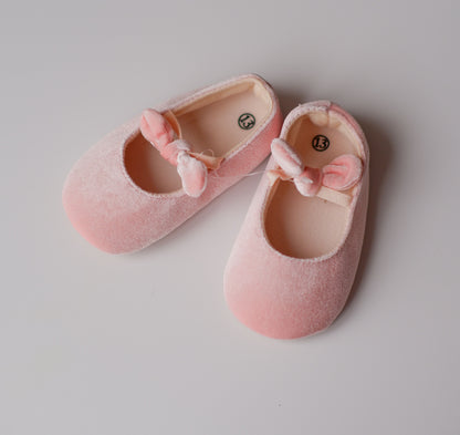 Pantofiori roz cu fundite delicate 12-18 luni