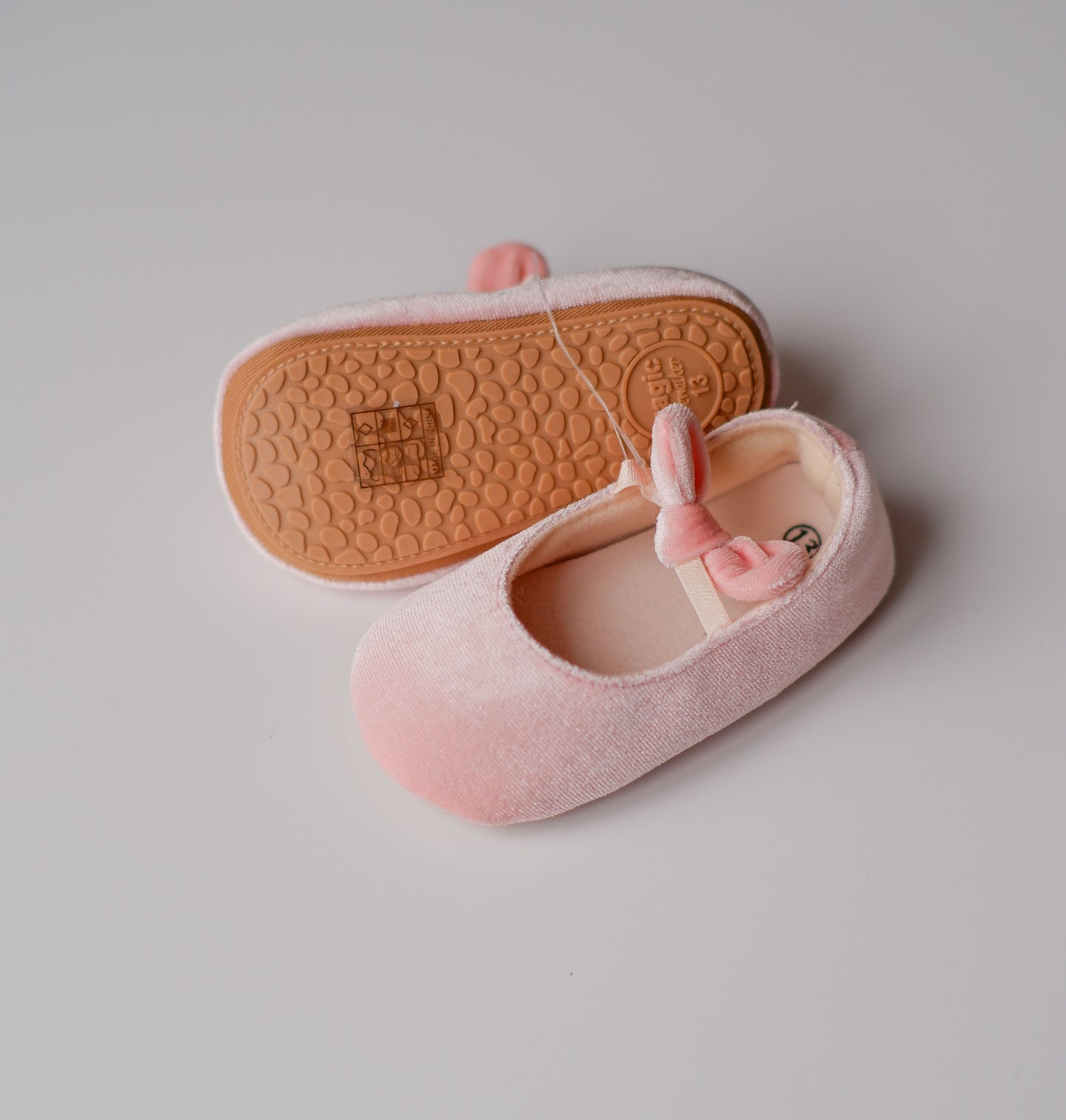 Pantofiori roz cu fundite delicate 12-18 luni
