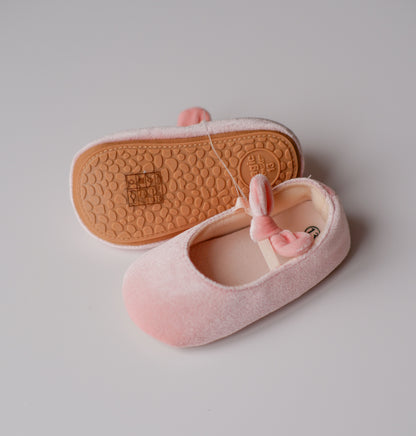 Pantofiori roz cu fundite delicate 12-18 luni