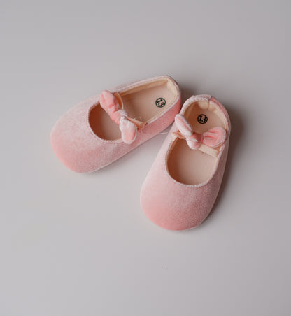 Pantofiori roz cu fundite delicate 12-18 luni