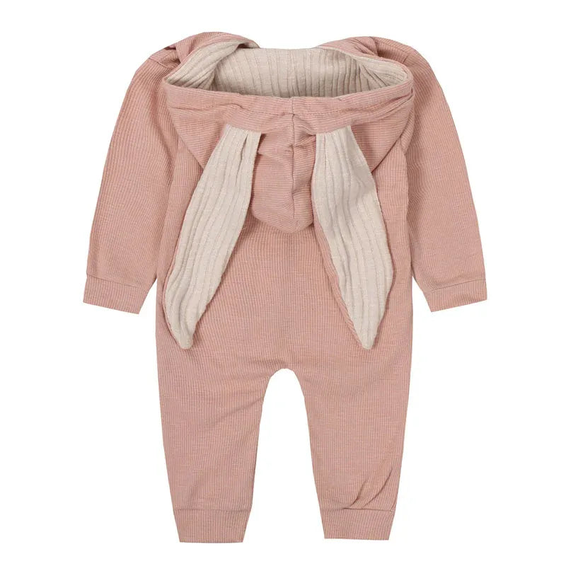 Salopeta pudra - Bunny din bumbac 95% pentru bebelusi