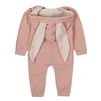 Salopeta pudra - Bunny din bumbac 95% pentru bebelusi
