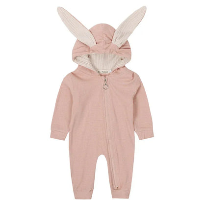 Salopeta pudra - Bunny din bumbac 95% pentru bebelusi