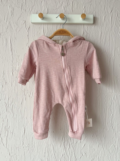 Salopeta pudra - Bunny din bumbac 95% pentru bebelusi