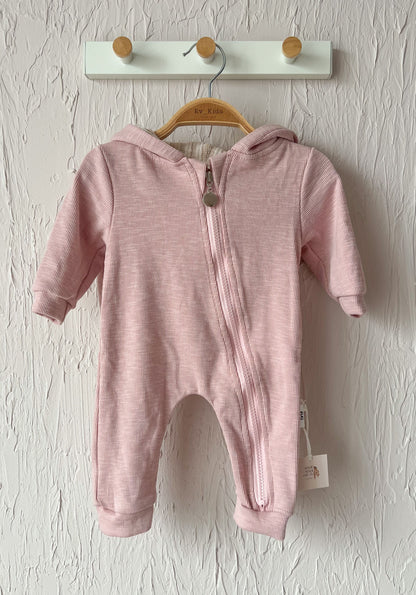 Salopeta pudra - Bunny din bumbac 95% pentru bebelusi