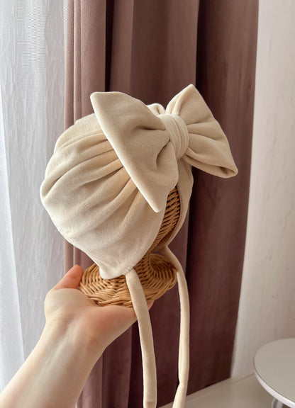 Turban din velur cu fundiță