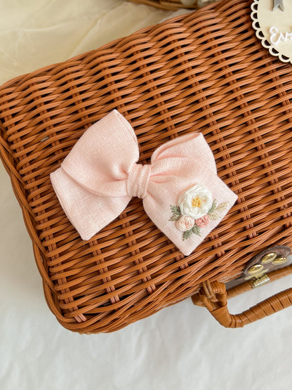 Agrafă 🌸 Bow Linen Floral