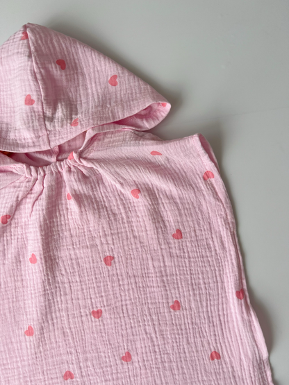 Poncho de plajă – Pink Hearts