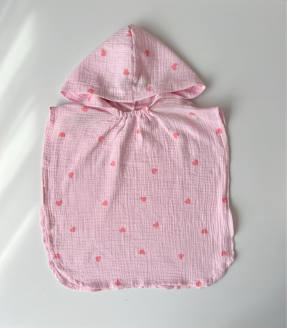 Poncho de plajă – Pink Hearts