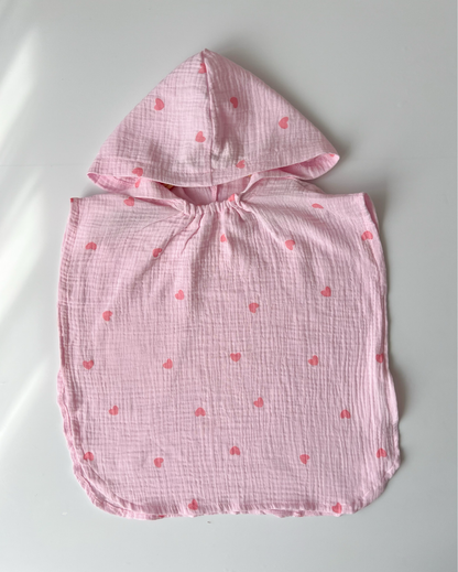 Poncho de plajă – Pink Hearts