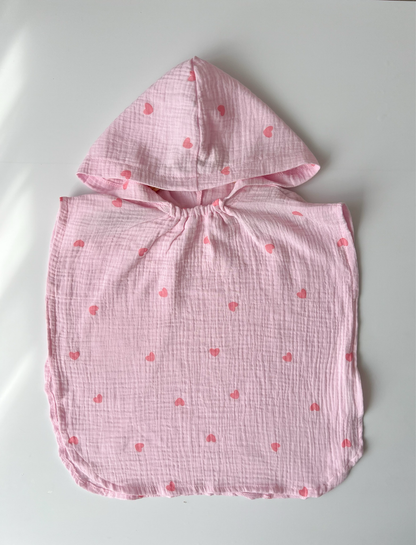 Poncho de plajă – Pink Hearts