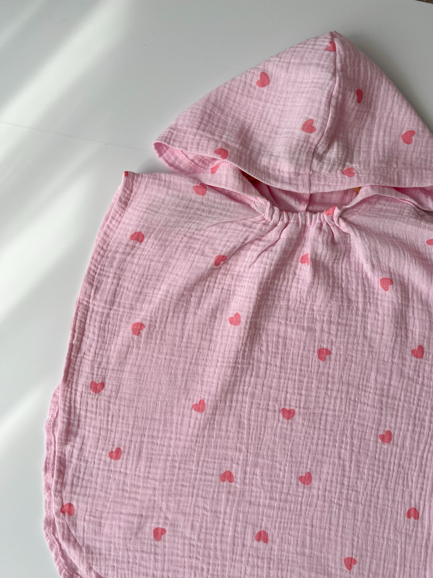 Poncho de plajă – Pink Hearts