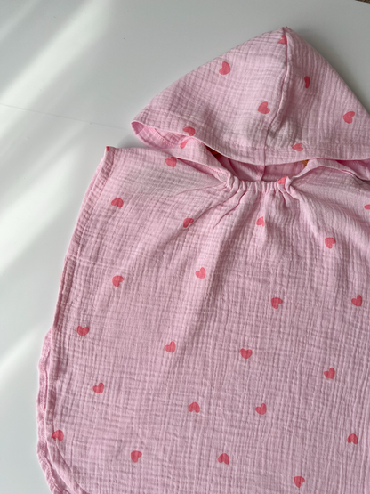 Poncho de plajă – Pink Hearts