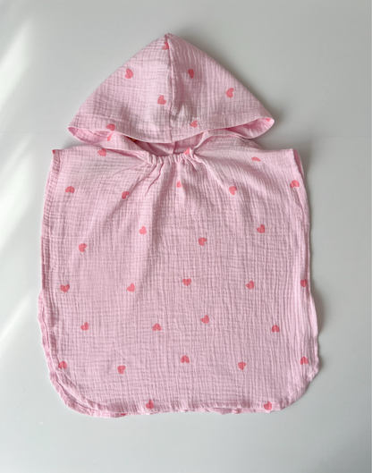 Poncho de plajă – Pink Hearts