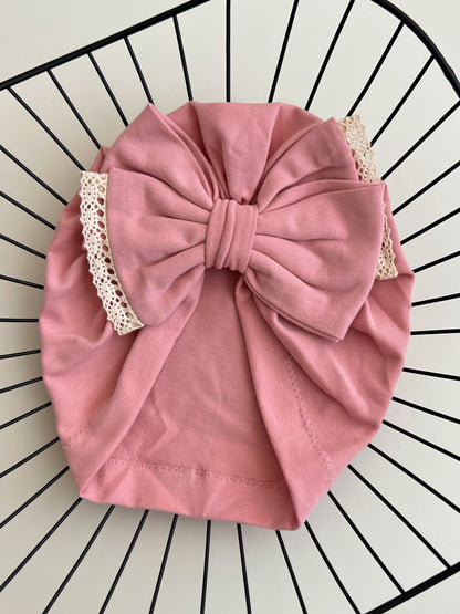 Turban cu fundiță și dantelă