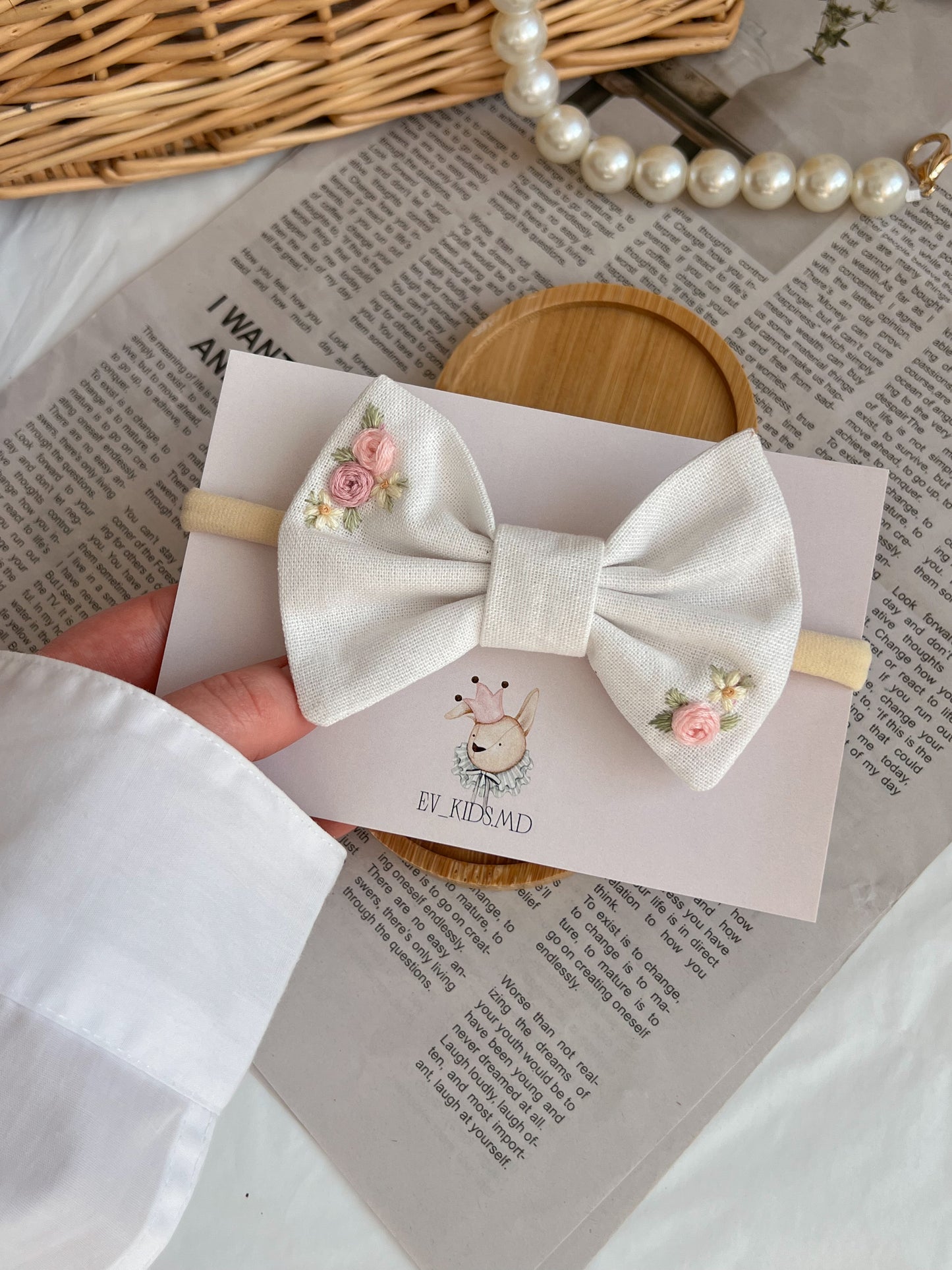 Bentiță 🤍 Ivory Bow