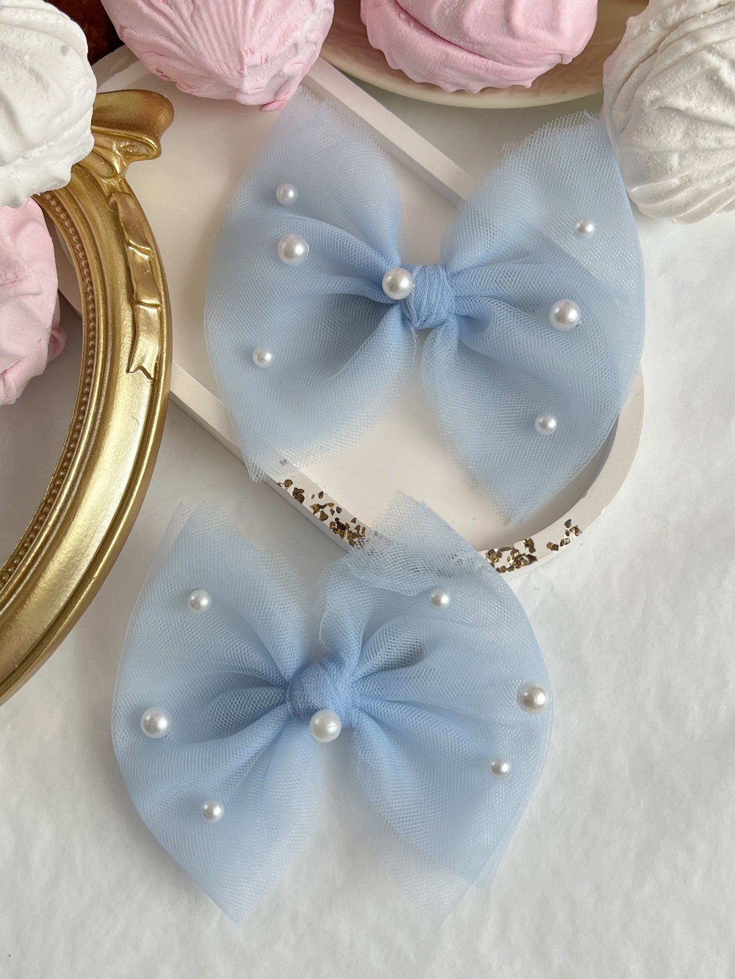 Fundita cu Perle - Blue Tulle
