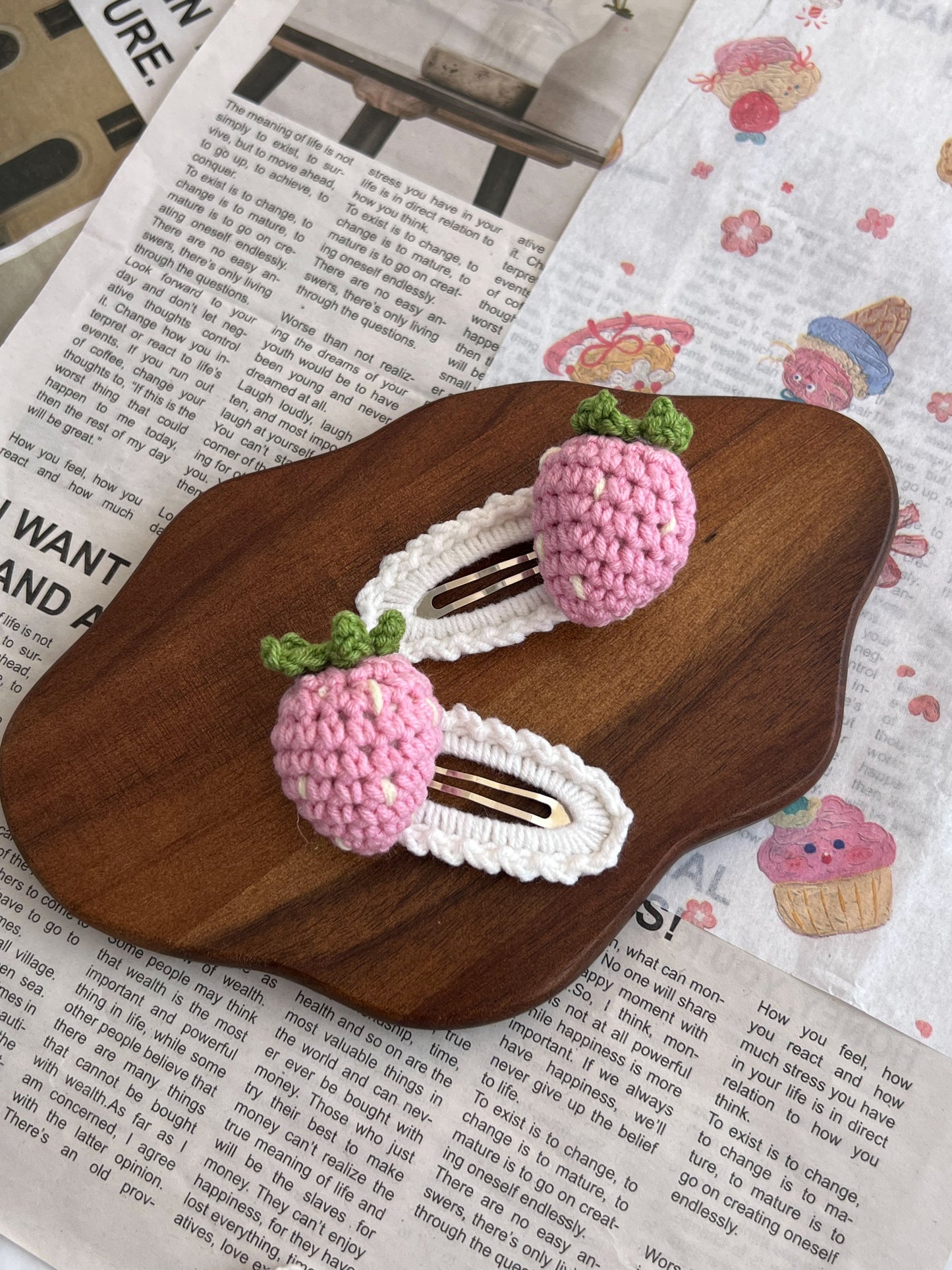 Agrafe „Strawberry” — croșetate