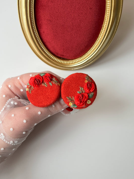 Elastice Red Rose Embroidery