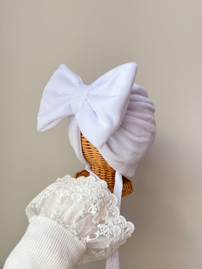 Turban din velur cu fundiță