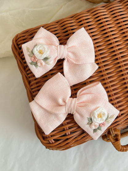 Agrafă 🌸 Bow Linen Floral