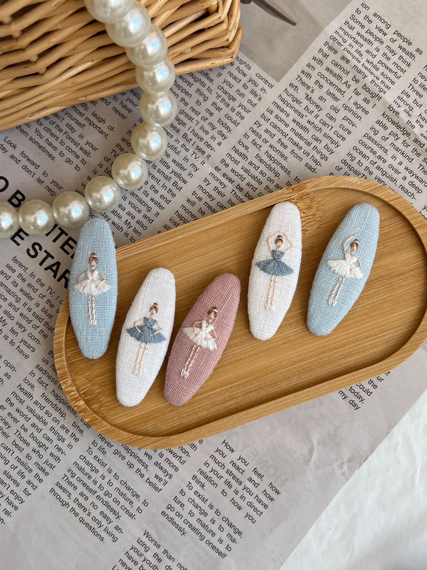 Clamă brodată «Ballerina Pastel»