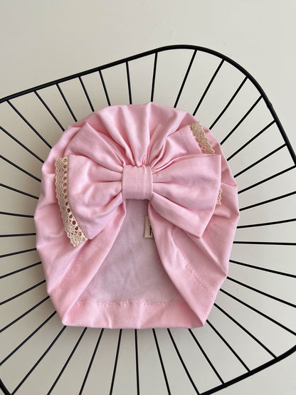 Turban cu fundiță și dantelă