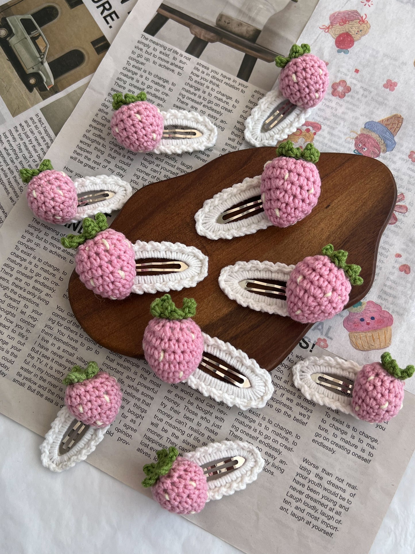 Agrafe „Strawberry” — croșetate